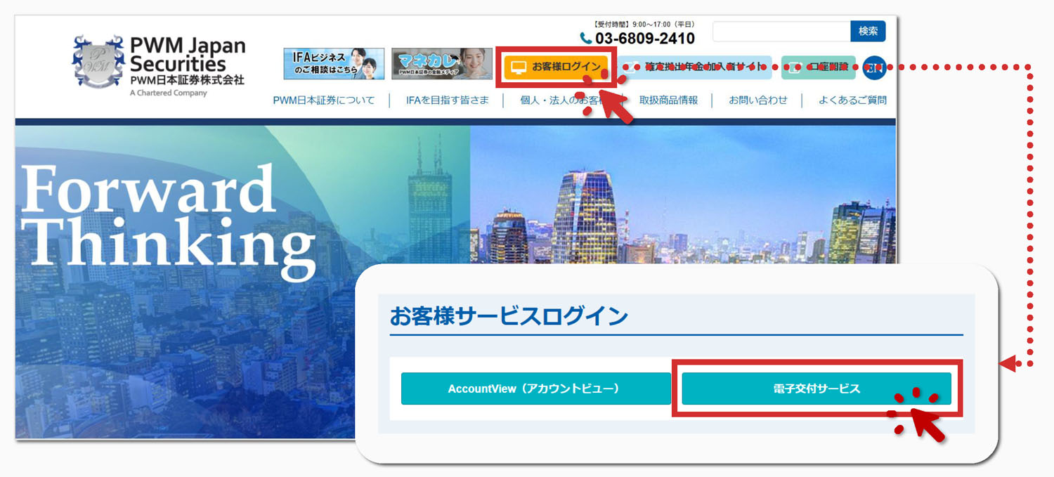 ログイン画面へのアクセス